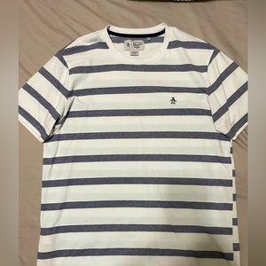 Penguin size XL white/navy striped tee